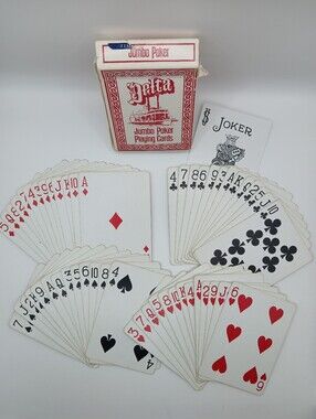 Vintage Delta Jumbo‎ Poker Playing Cards 52-Deck/1 Joker Red